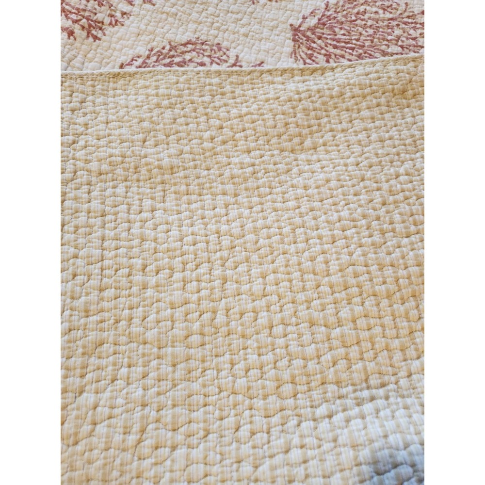 Laura Ashley King Size Quilt Reversible Coral Coast 88 X 100 King  +  2 Shams - Picture 8 of 9